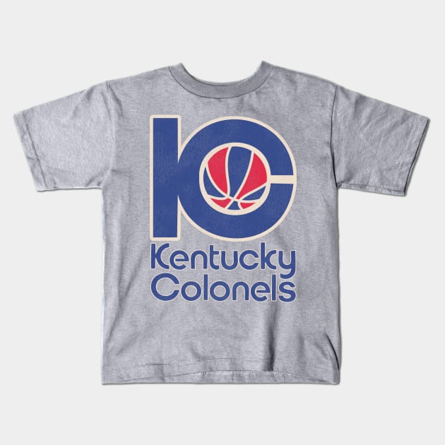 Retro Defunct Kentucky Colonels Basketball Team Kids T-Shirt by darklordpug